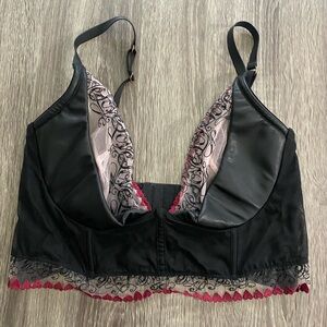 NEW Victorias Secret vegan leather and lace bra